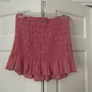 Zara Red Textured Mini Skirt